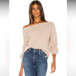 Tularosa Tegan Sweater (Revolve) — Cream Off-the-Shoulder Sweater